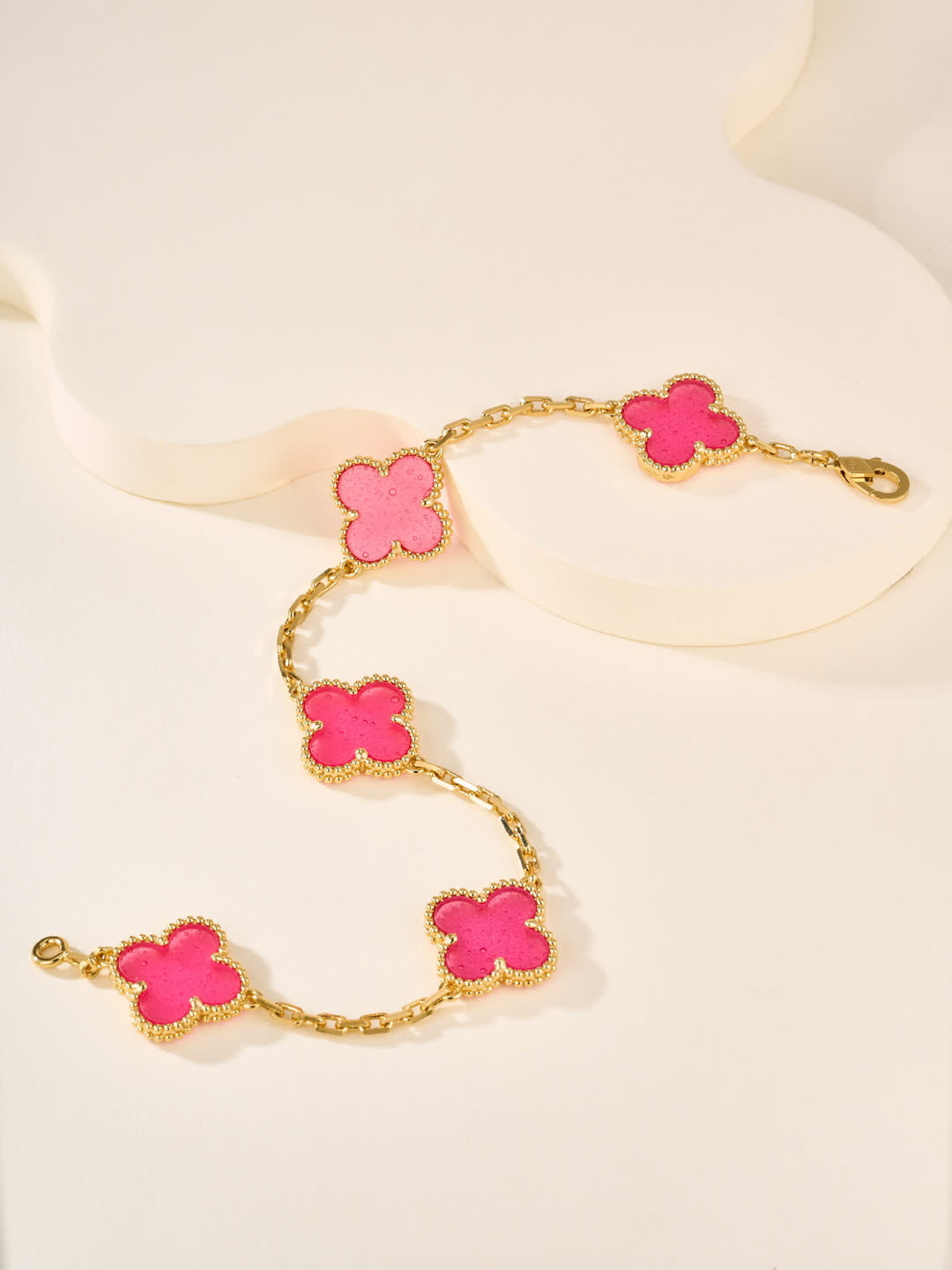 Van Cleef & Arpels Magic Alhambra Pink Enamel Bracelet